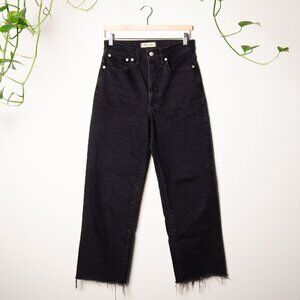 Madewell Perfect Vintage Wide-Leg Jean, Black (Size 27, Cropped)